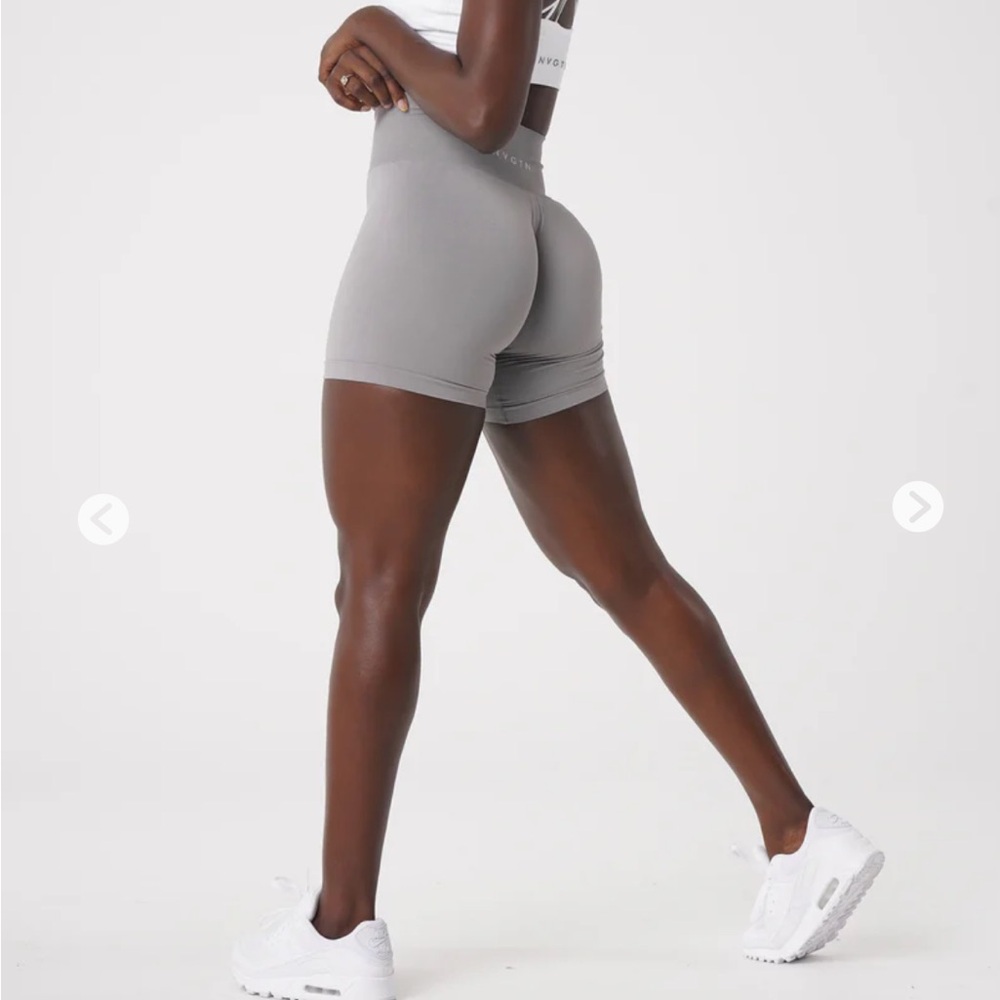 Light Grey Solid Seamless Shorts